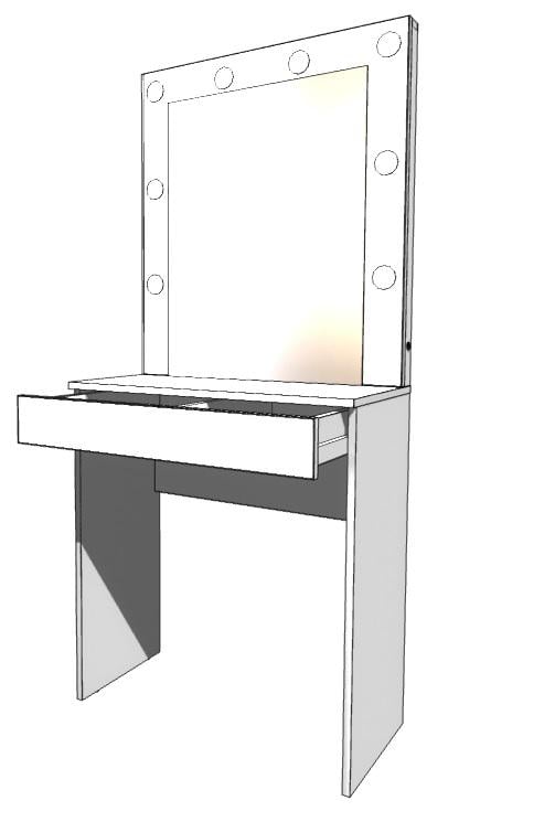 Стол туалетный с подсветкой Комфортні меблі СВ-7 Белый (1000007) - фото 2 Стол туалетный с подсветкой Комфортні меблі СВ-7 Белый (1000007) - фото 2