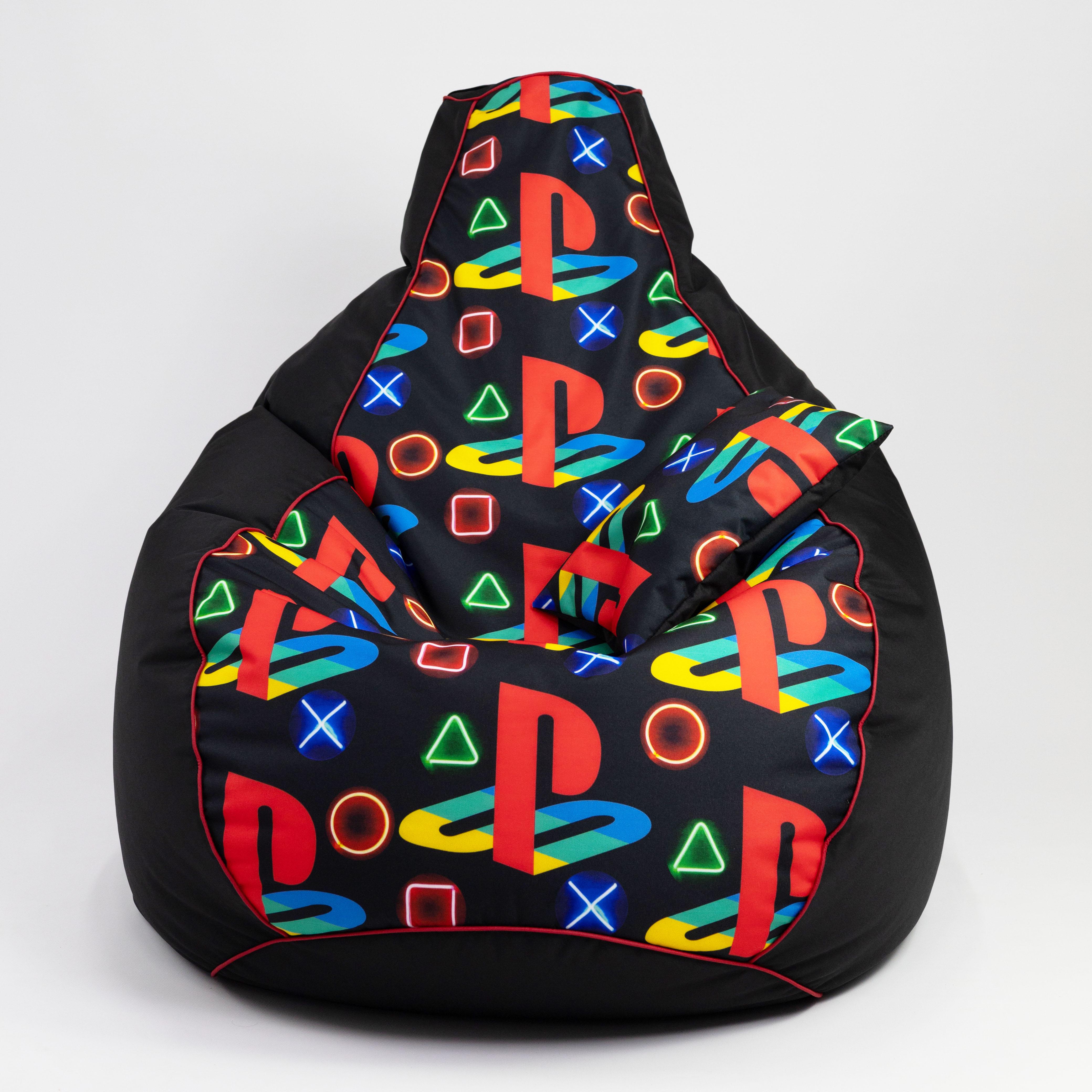 Бескаркасное кресло-мешок Flex и подушечка Oksford PlayStation ХXL 130х90 см (100037) - фото 2