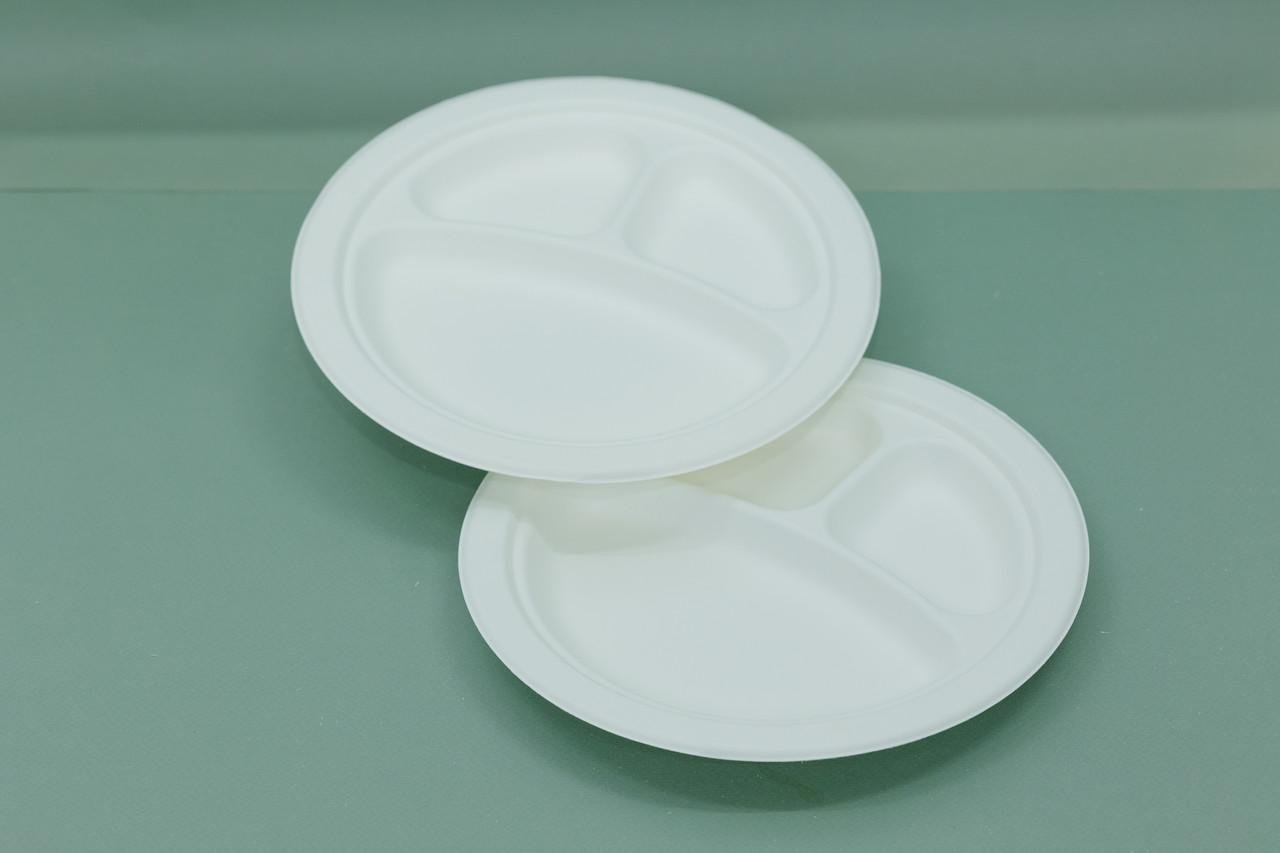 Одноразовая тарелка круглая с 3 отделениями 26 см 125 шт. - фото 3 Одноразовая тарелка круглая с 3 отделениями 26 см 125 шт. - фото 3