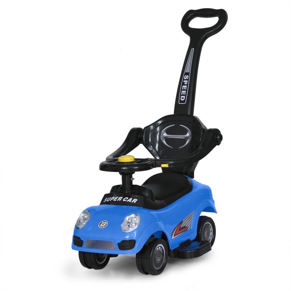 Толокар детский Bambi с родительской ручкой и отделением для вещей 64 см Черный (DK-170-K-94)