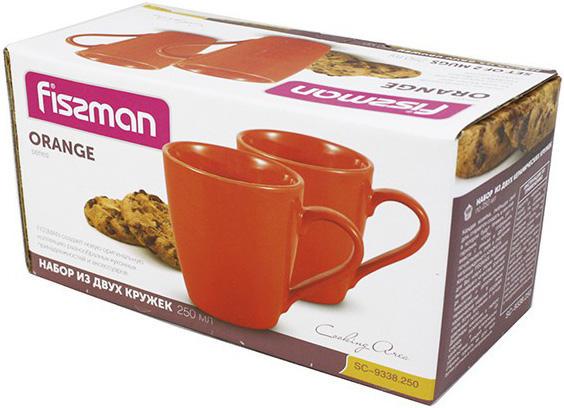 Набір керамічні кружок Fissman Sunshine 300 мл 2 шт. Помаранчевий - фото 3 Набір керамічні кружок Fissman Sunshine 300 мл 2 шт. Помаранчевий - фото 3
