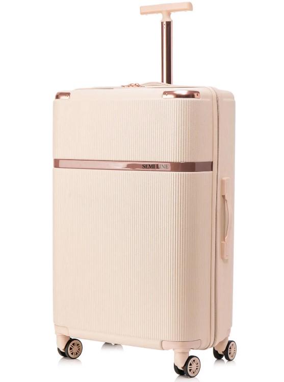 Валіза SEMI LINE T5669-4 28" L Ecru (60349) Валіза SEMI LINE T5669-4 28" L Ecru (60349)
