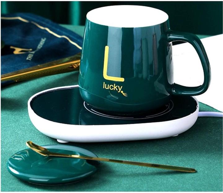 Чашка ерамічна Lucky з USB-підігрівом 350 мл Зелений (23442801) - фото 4