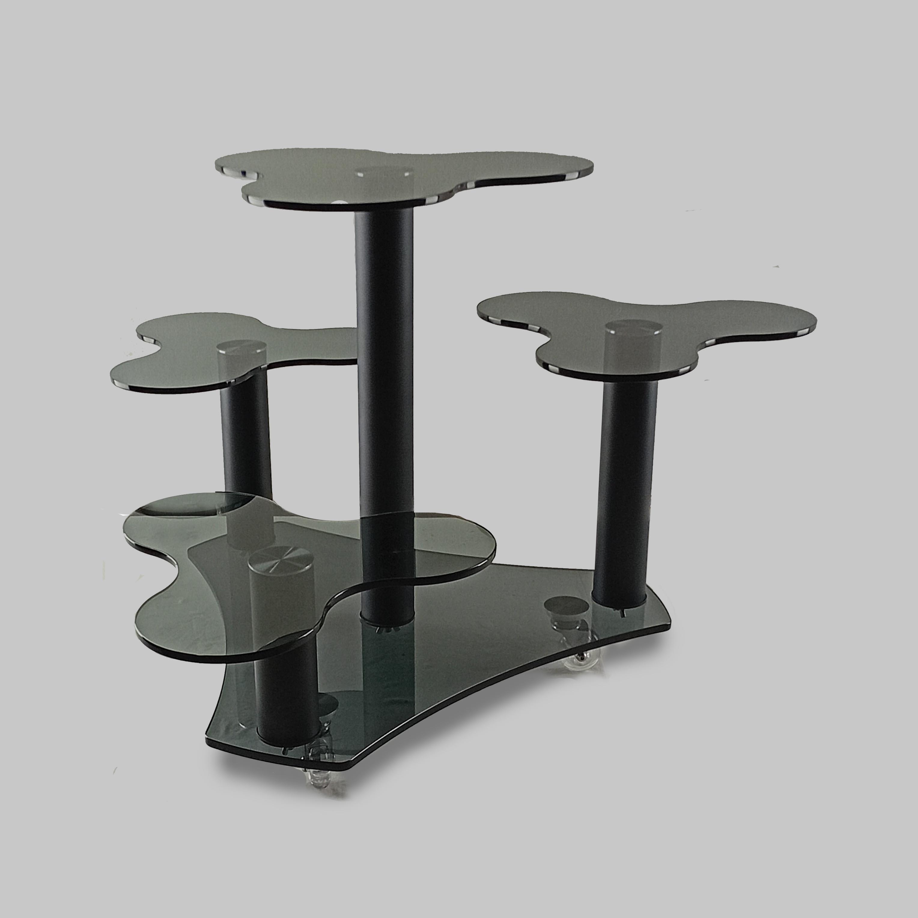 Подставка для цветов Commus Каскад Т ggggg-blm60 стеклянная на силиконовых колесиках 585х500х550 мм Серый/Черный (211130079)