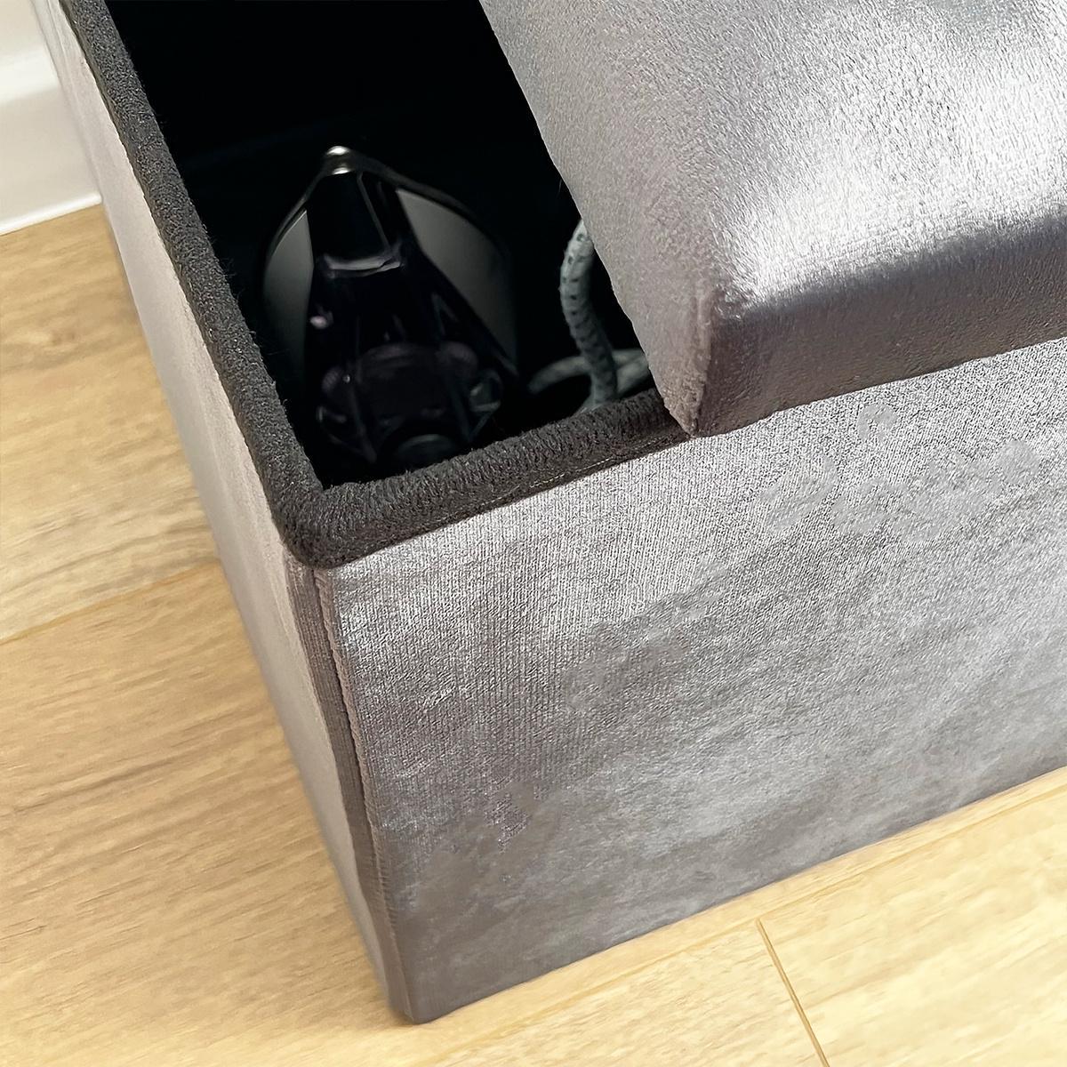 Пуф для зберігання велюровий MVM TH-05 Сірий (TH-05 GRAY) - фото 9