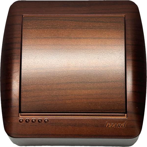 Выключатель одноклавишный Lezard Demet IP20 накладной Античный кедр (27549036)