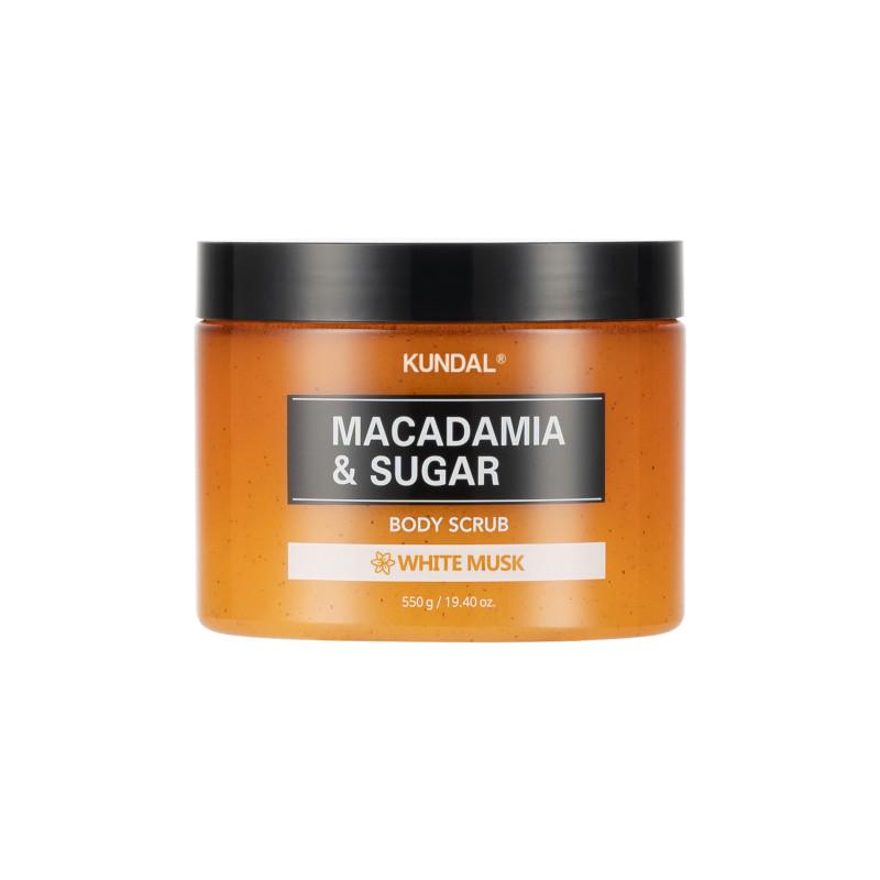 Скраб для тіла цукровий Kundal Macadamia & Sugar Body Scrub White Musk Білий мускус 550 г (748995)