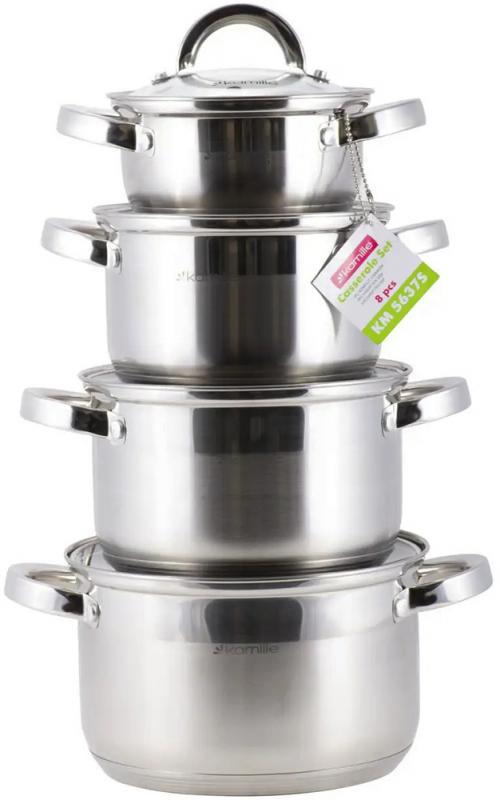 Набор кастрюль Kamille Madrid из нержавеющей стали с мерной шкалой 1/1,8/2,5/3,8л - фото 6 Набор кастрюль Kamille Madrid из нержавеющей стали с мерной шкалой 1/1,8/2,5/3,8л - фото 6