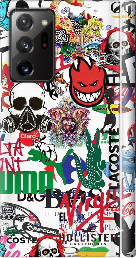 Чехол на Samsung Galaxy Note 20 Ultra Many different logos (4022m-2051-42517)