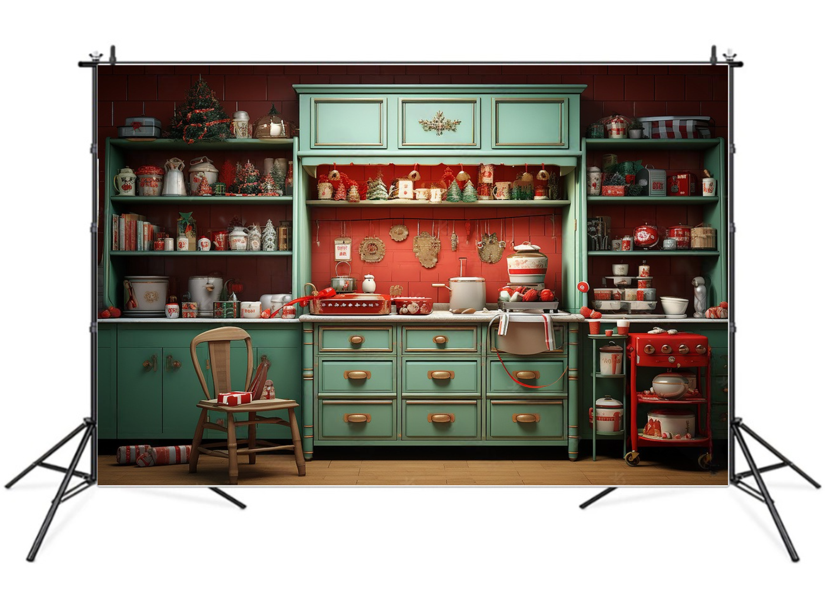 Фотофон виниловый текстурный Gipermag Christmas vintage kitchen 250х150 см (7844)