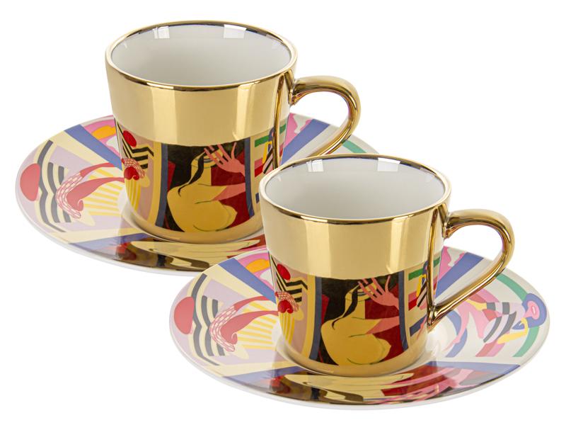 Набор чайных чашек Lefard Арт фарфоровых с блюдцем на 2 персоны 250 мл (975-053)
