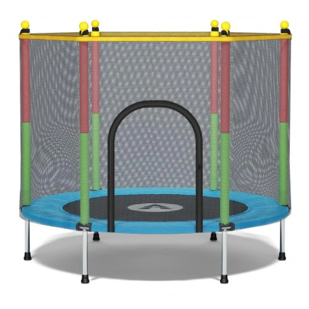 Батут детский Atleto KRB01 с защитной сеткой на металлических опорах 140 см Синий (132-76-21000142) - фото 2