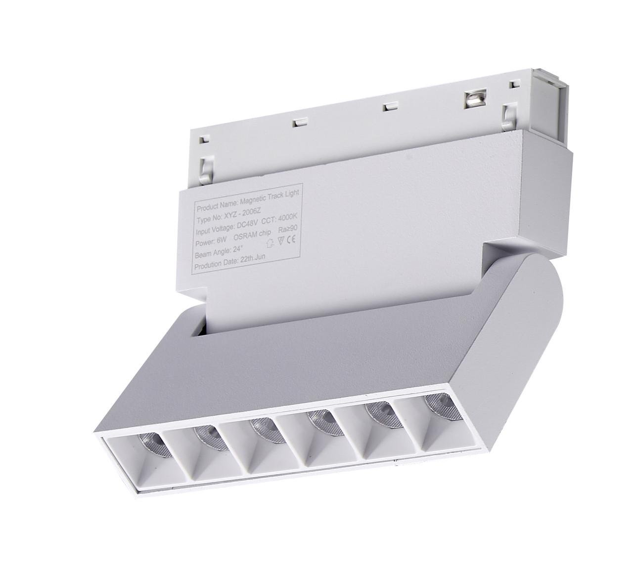 Світильник трековий магнітний поворотний OL110 6W 3000K Білий (29519153) Світильник трековий магнітний поворотний OL110 6W 3000K Білий (29519153)