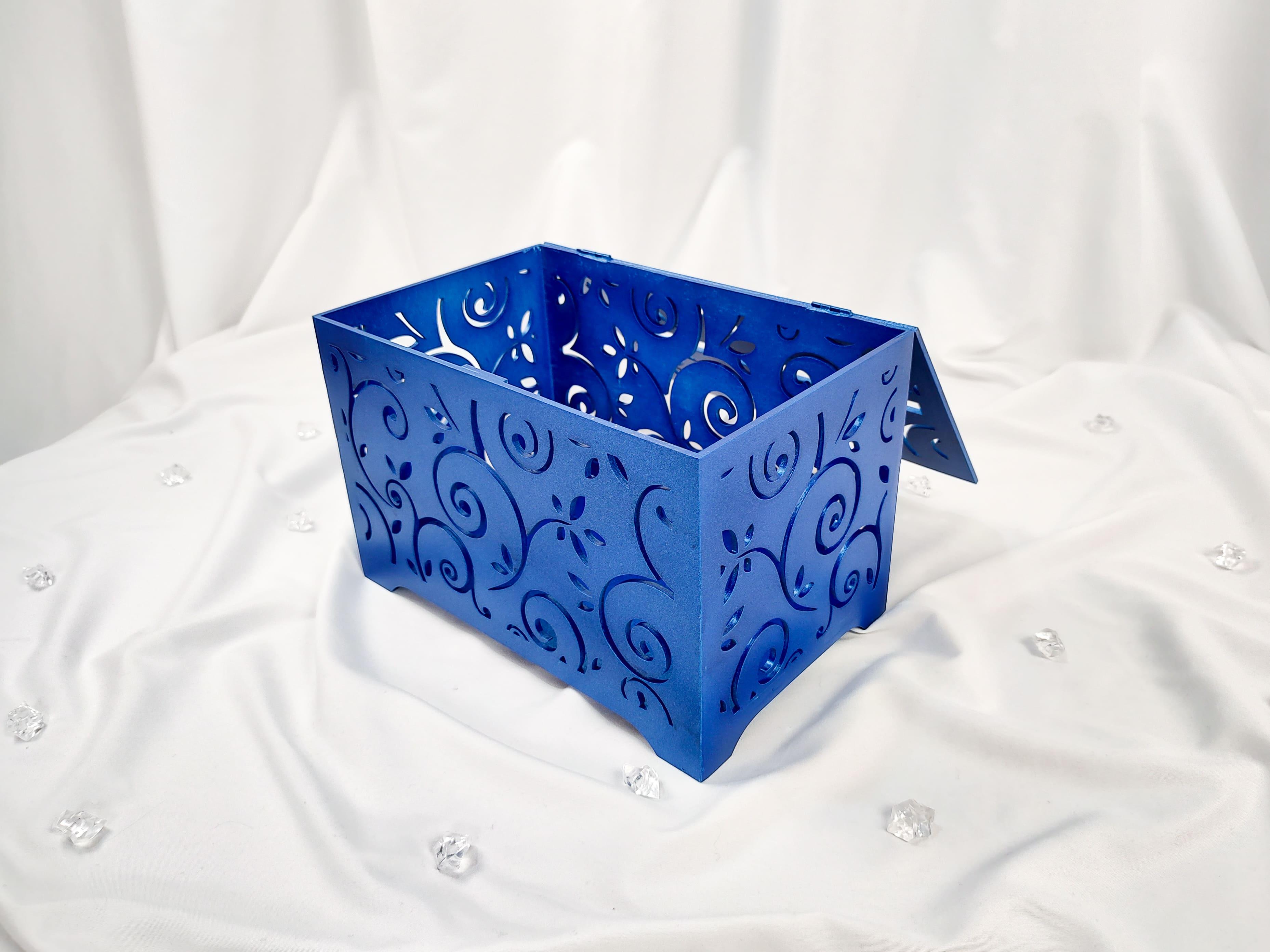 Ящик для конвертов Elfy Завитки с шимером Синий (24988664)