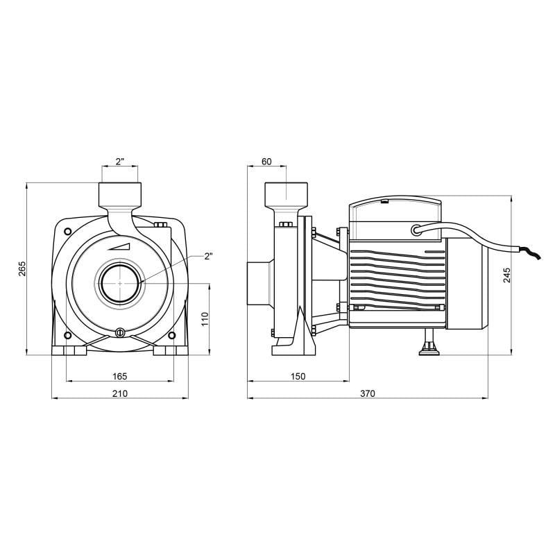 Насос поверхностный центробежный Thermo Alliance CPm200/2 1,5 кВт (FRRS00046831) - фото 2