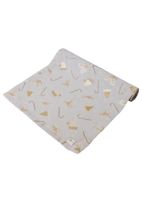 Дорожка жаккардовая с люрексом Шапочки 40x180 см Бежевый (36824)