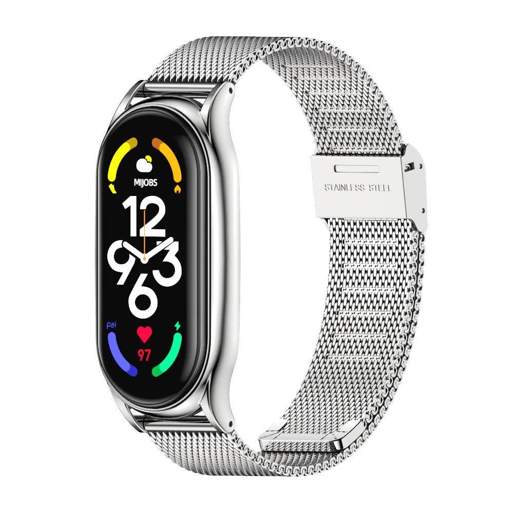 Ремешок для смарт-браслетов MiJobs Plus металлический миланская петля для Xiaomi Mi Band Mi Band 5/4/3 Серебряный (1636P)