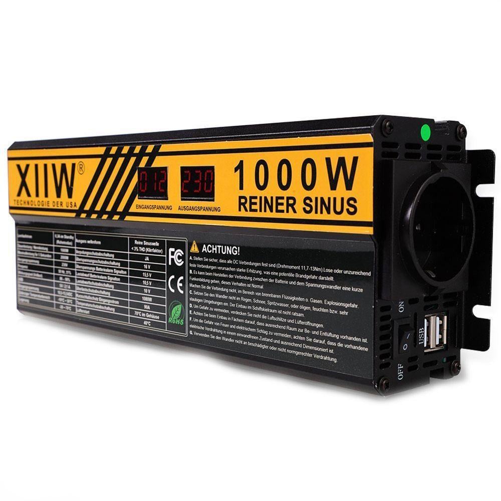 Инвертор DEXT XIIW чистый синус с LCD дисплеем и USB 12-220 В 1000/2000 Вт (0039-1)