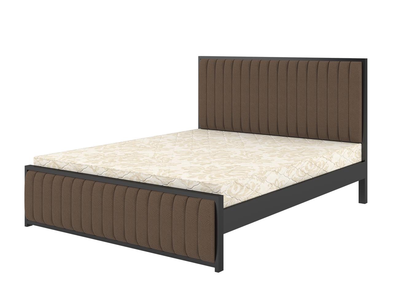 Кровать двуспальная MebiGrand Вена с мягким изголовьем Аляска 28 160x200 см Графитово-черная/Коричневая (51875) Кровать двуспальная MebiGrand Вена с мягким изголовьем Аляска 28 160x200 см Графитово-черная/Коричневая (51875)