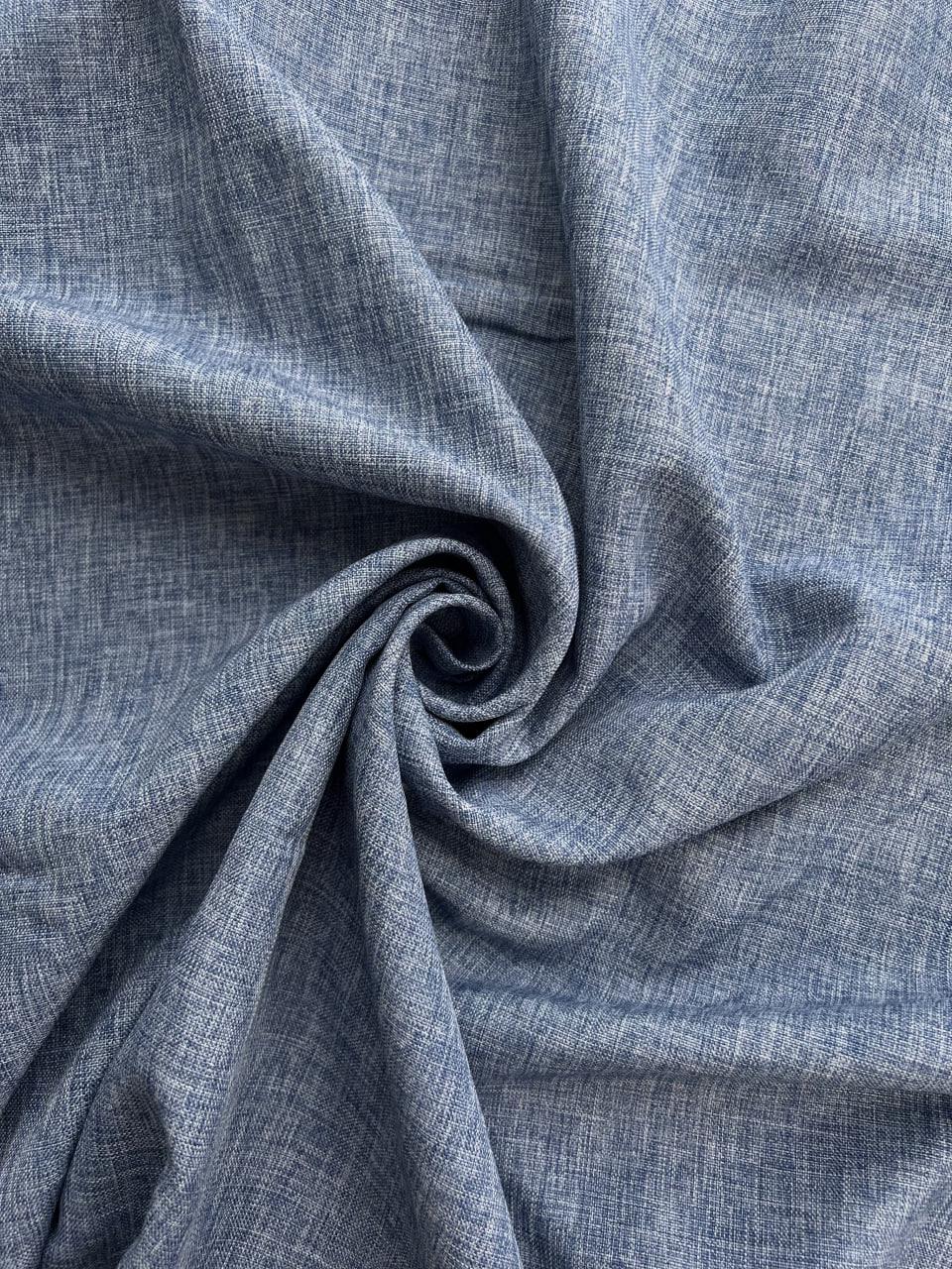 Штора Safir льняная структурная 300x250 см Светло-синий (safir417-T)