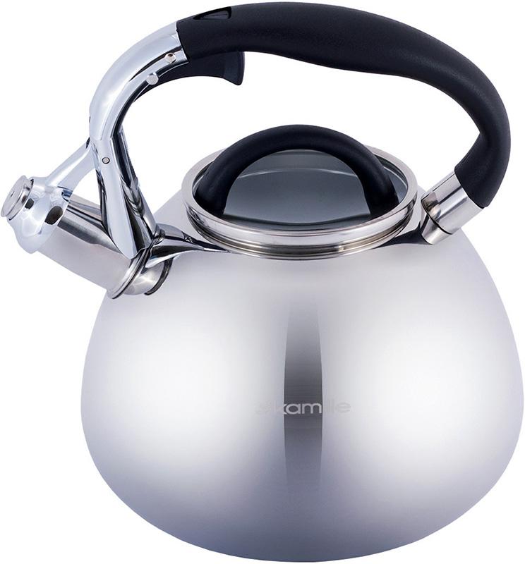 Чайник Kamille Whistling Kettle зі свистком і скляною кришкою 2,8 л (KM ...
