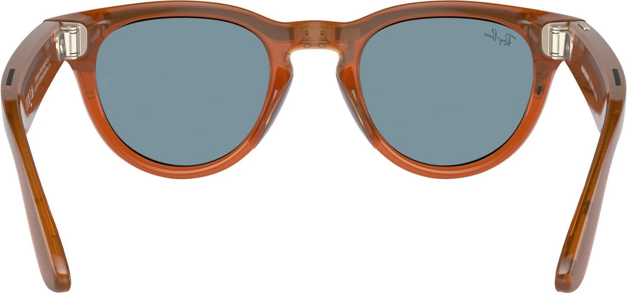 Смарт-очки Ray-Ban Meta Headliner Shiny Caramel Transparent Frame/Teal Blue Lenses RW4009 670680 50-23 - фото 3