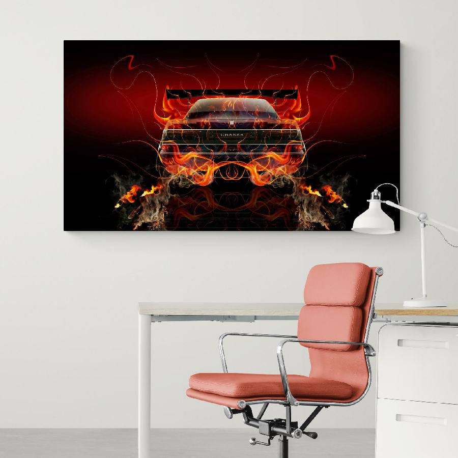 Картина HolstPrint Огненный спорткар 50х100 см
