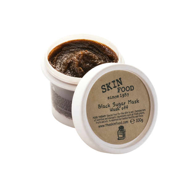 Скраб маска Black Sugar Wash Off Skinfood на основе бразильского черного сахара 100 мл