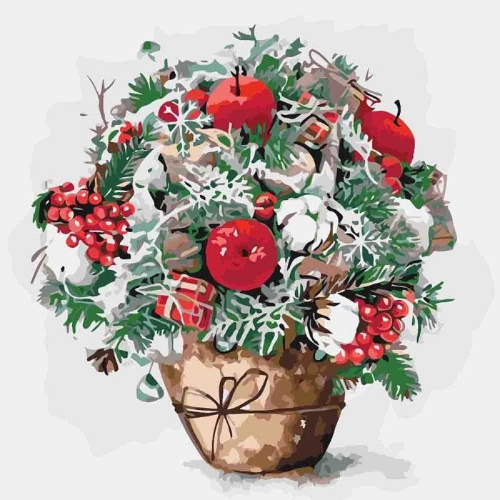 Картина по номерам Идейка Яблочный привкус КНО3026 холст на подрамнике 40x40 см (1300577943)