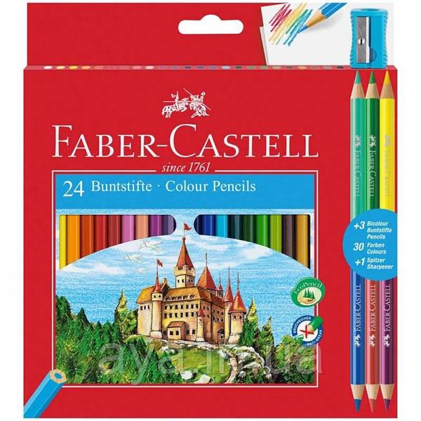 Набор цветных карандашей Faber-Castell BICOLOR картонный пенал 24 цвета (110324)