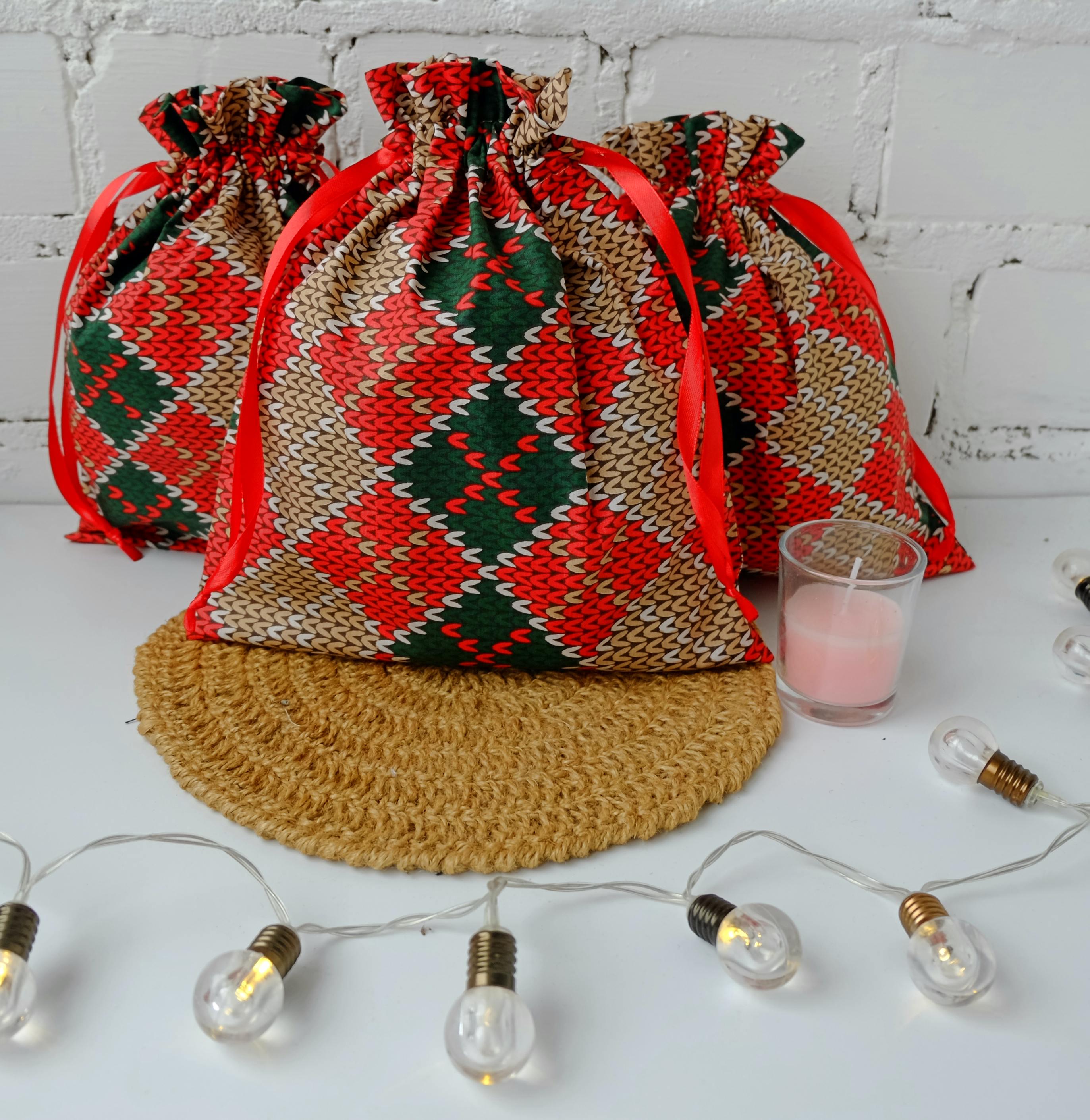 Мішок подарунковий новорічний Ромби (29734185) - фото 3 Мішок подарунковий новорічний Ромби (29734185) - фото 3