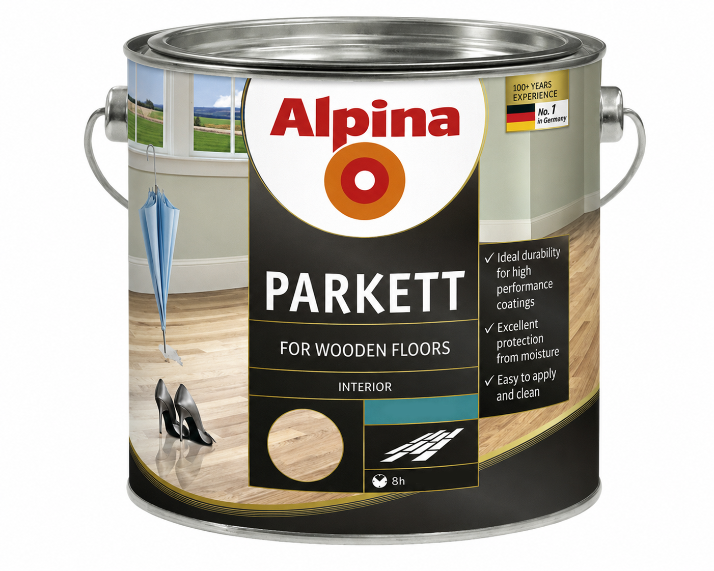 Лак интерьерный алкидный глянцевый Alpina Parkett 0,75 л Прозрачный Лак интерьерный алкидный глянцевый Alpina Parkett 0,75 л Прозрачный