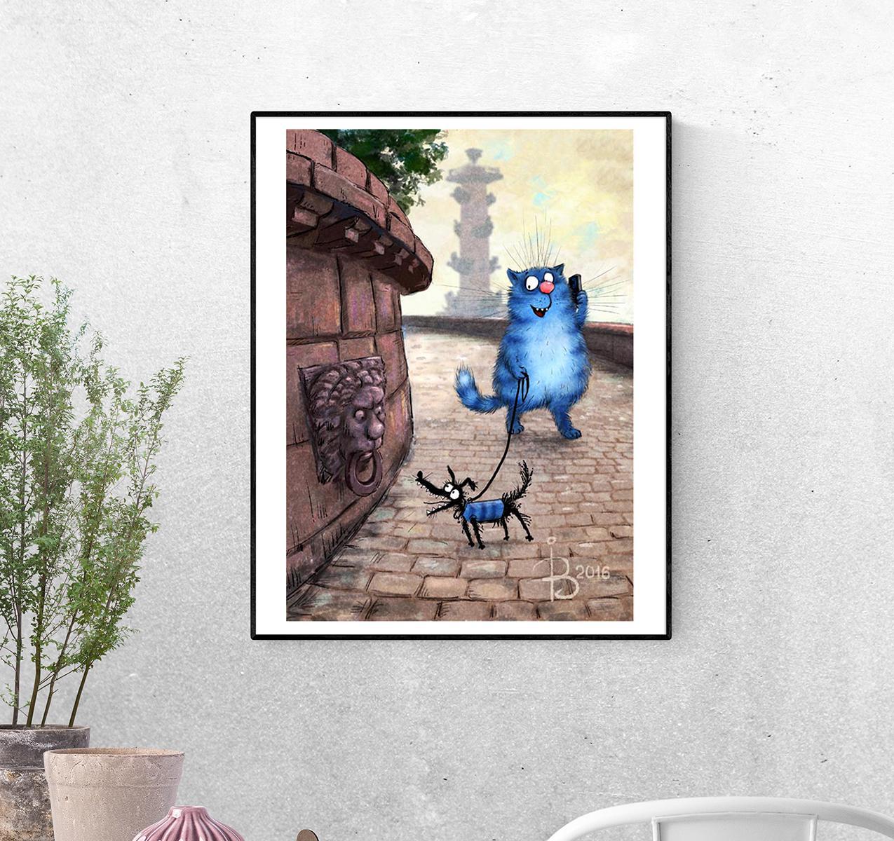 Постер Прогулка Котик в Питере формат А-1 (rinaz_20162225039_Poster)