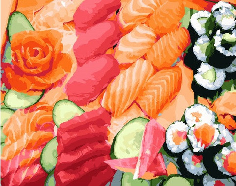 Картина по номерам Brushme Суши сет (GX25463) Картина по номерам Brushme Суши сет (GX25463)