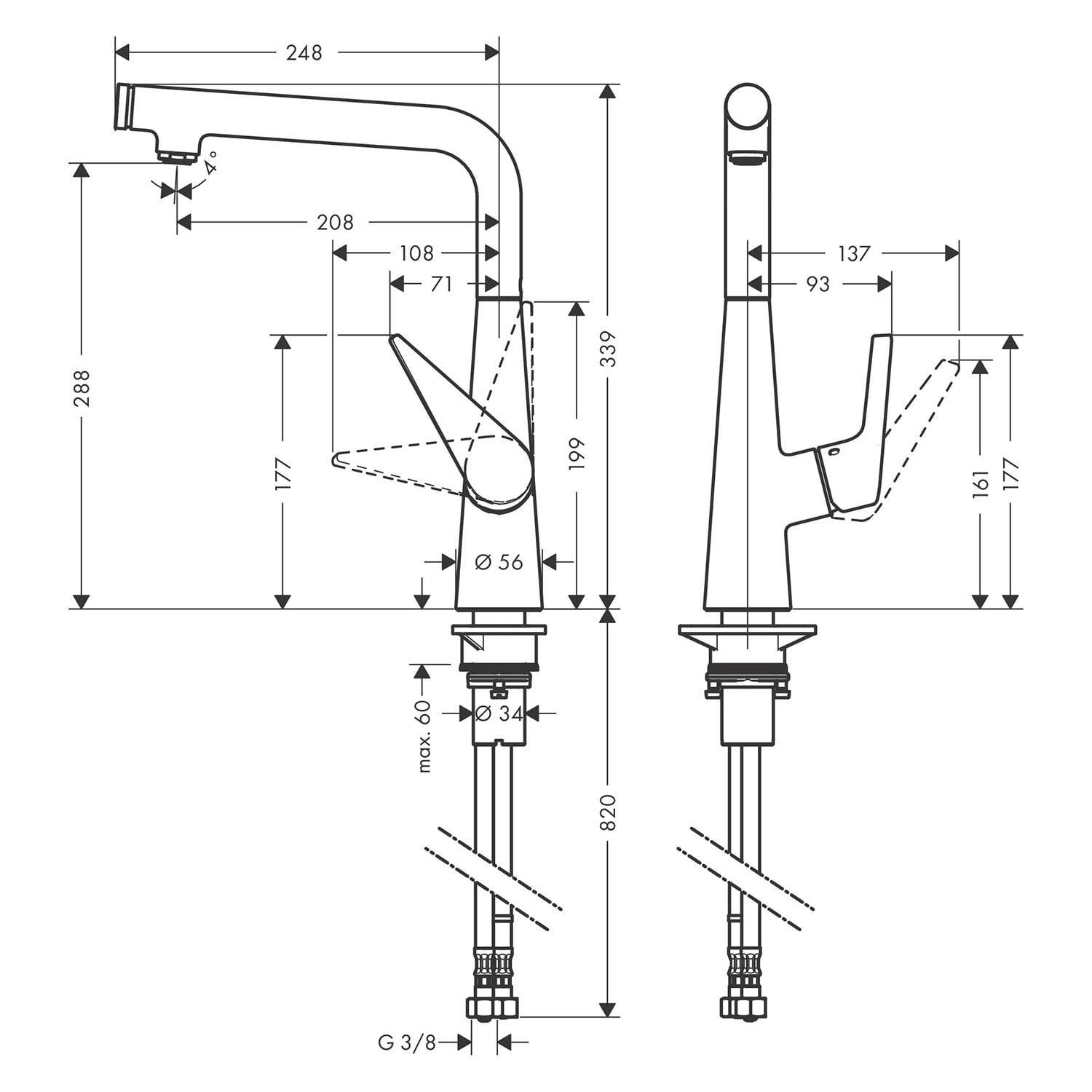 Змішувач для кухні Hansgrohe Talis Select M51 72820800 одноважільний Хром (147781) - фото 2