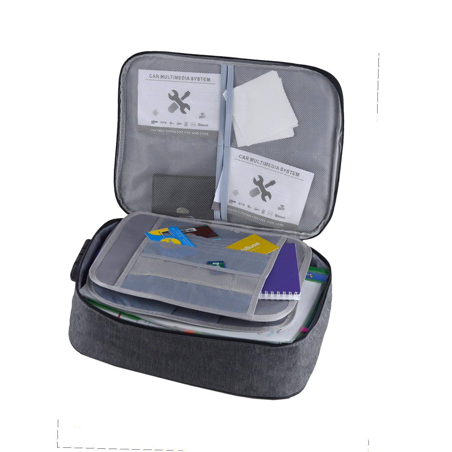 Сумка-органайзер для документов А4 с замком 35х27х11 см Серый (ОДД-12-41) - фото 4