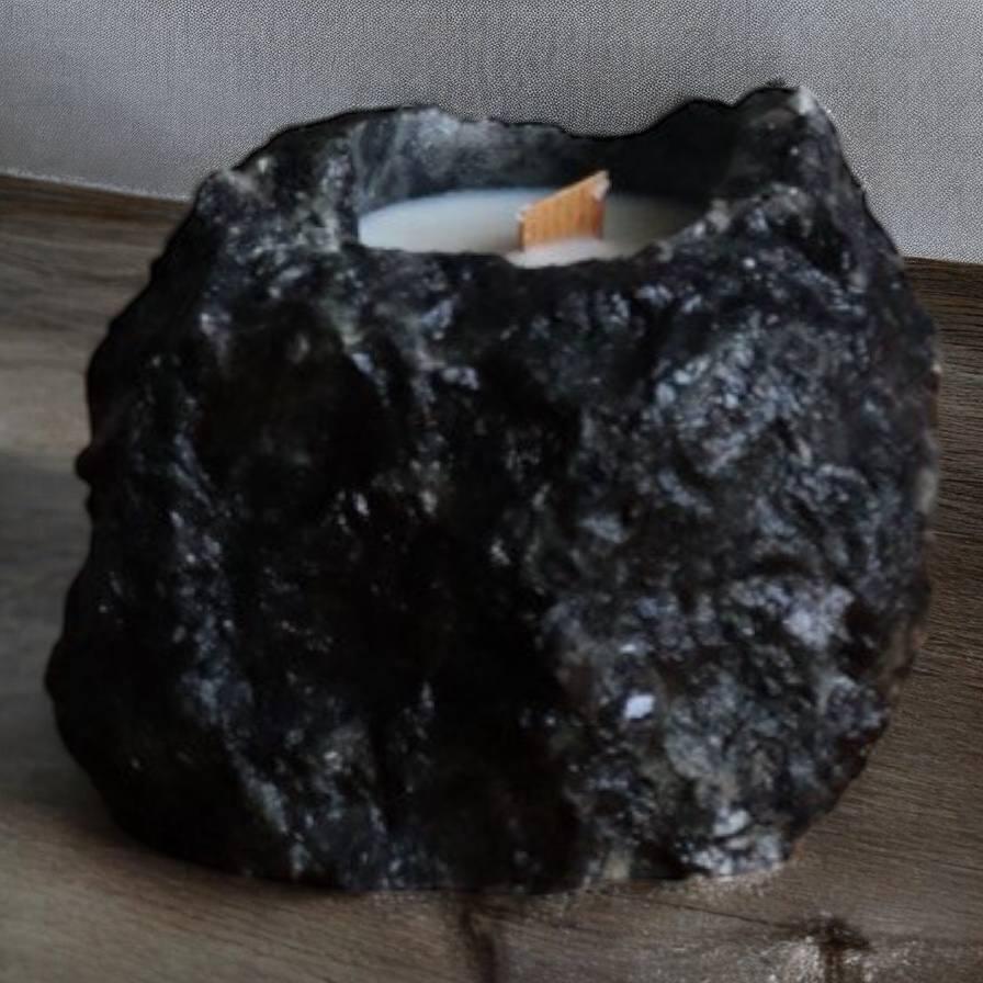 Аромасвечка в чаше из лабрадорита М