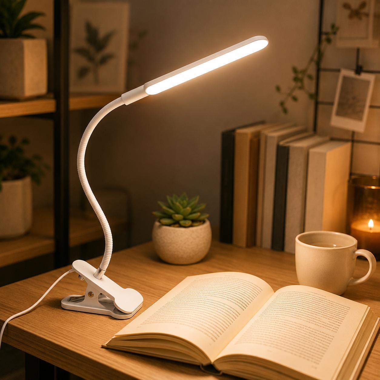 Лампа для чтения LED клипса USB Белый (LCL-WHITE-25)