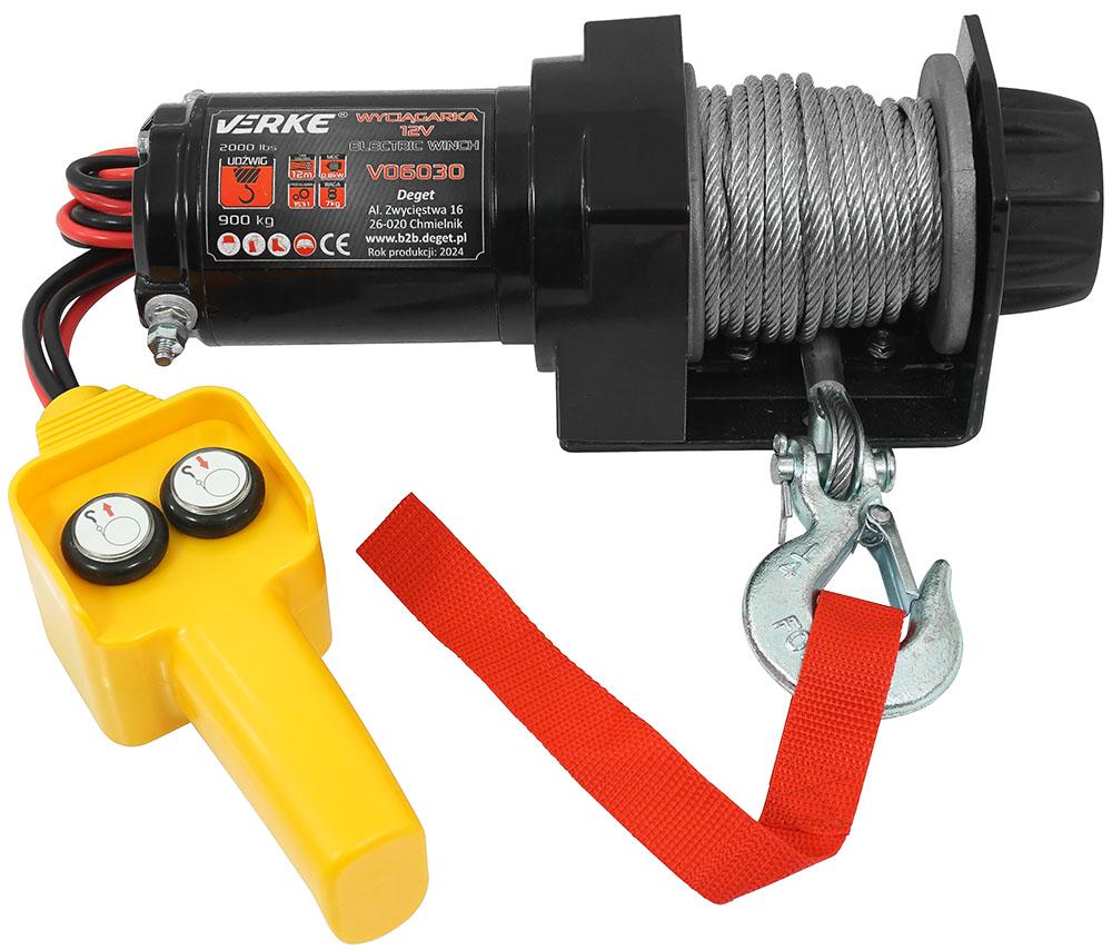 Лебідка електрична Verke V06030 907 кг трос 12 м/4,2 мм Лебідка електрична Verke V06030 907 кг трос 12 м/4,2 мм