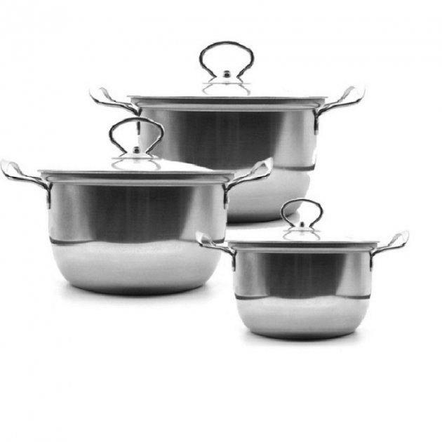 Набор кастрюль UNIQUE UN-5074 с крышкой нержавеющая сталь