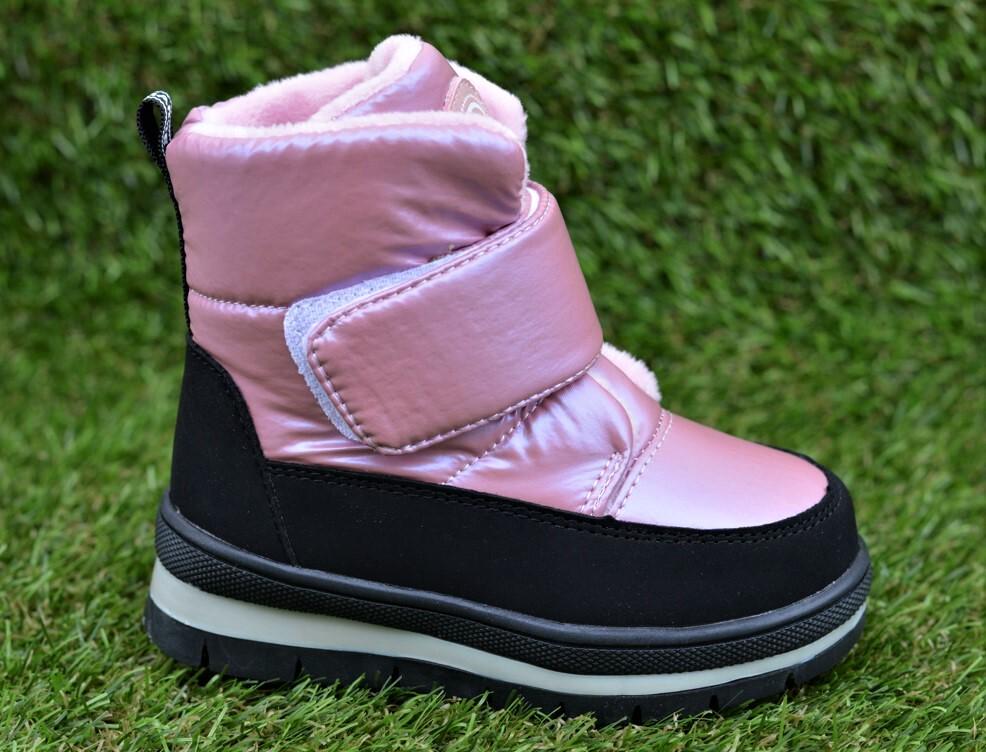 Чоботи дитячі зимові на липучці р. 24 Фіолетовий (11355962)