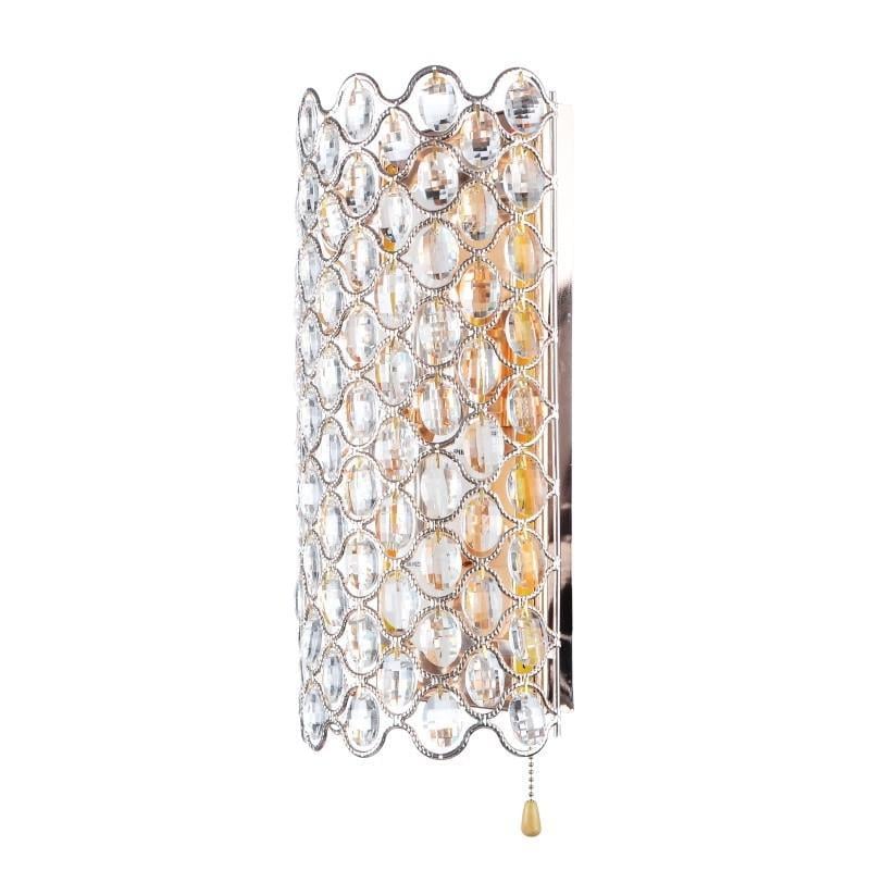 Бра настенное накладное хрустальное с выключателем Brille LED BCL-488W/4хE14+24х0.5W 26-168