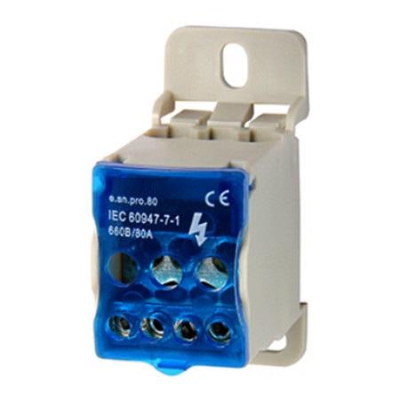 Распределительный блок на DIN-рейку 80 А