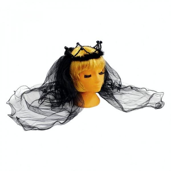 Декор на Хелоуїн Seta Корона Наречена з фатою (15-216BLK)