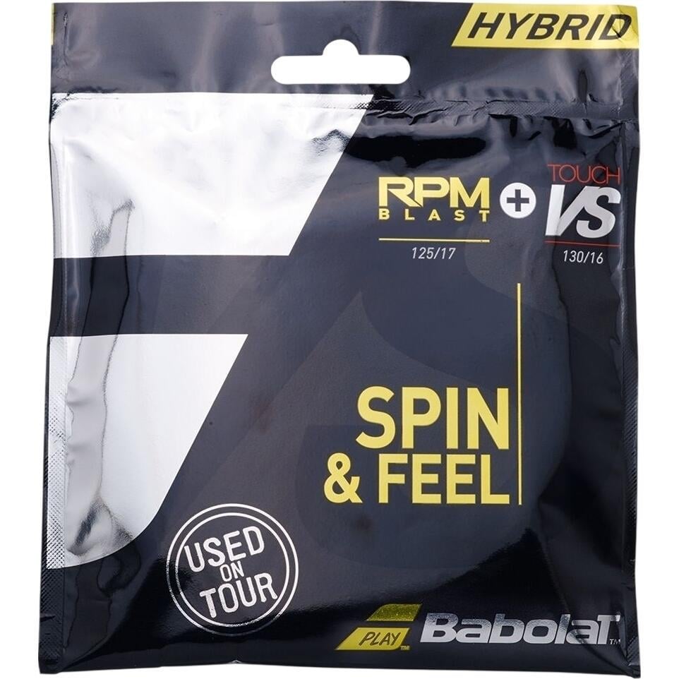 Струна для ракеток для тенниса Babolat HYBRID RPM BLAST 1,25мм + TOUCH VS 1,30MM 2 по 6 м Черный (281037-105)