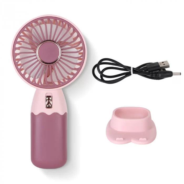 Вентилятор портативный аккумуляторный USB Розовый (b24c0305)