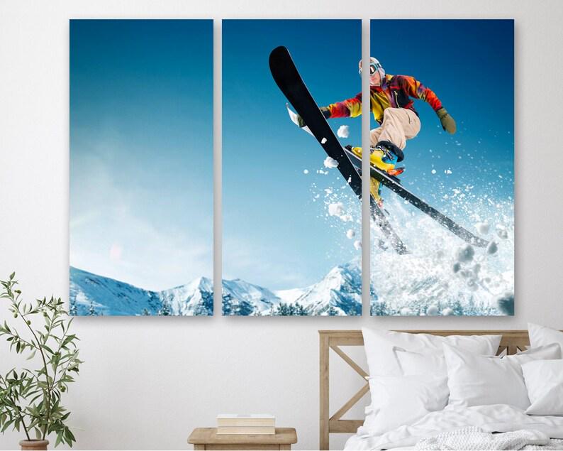Модульная картина на холсте из трех частей KIL Art Лыжный спорт 78x48 см (M3_M_206)