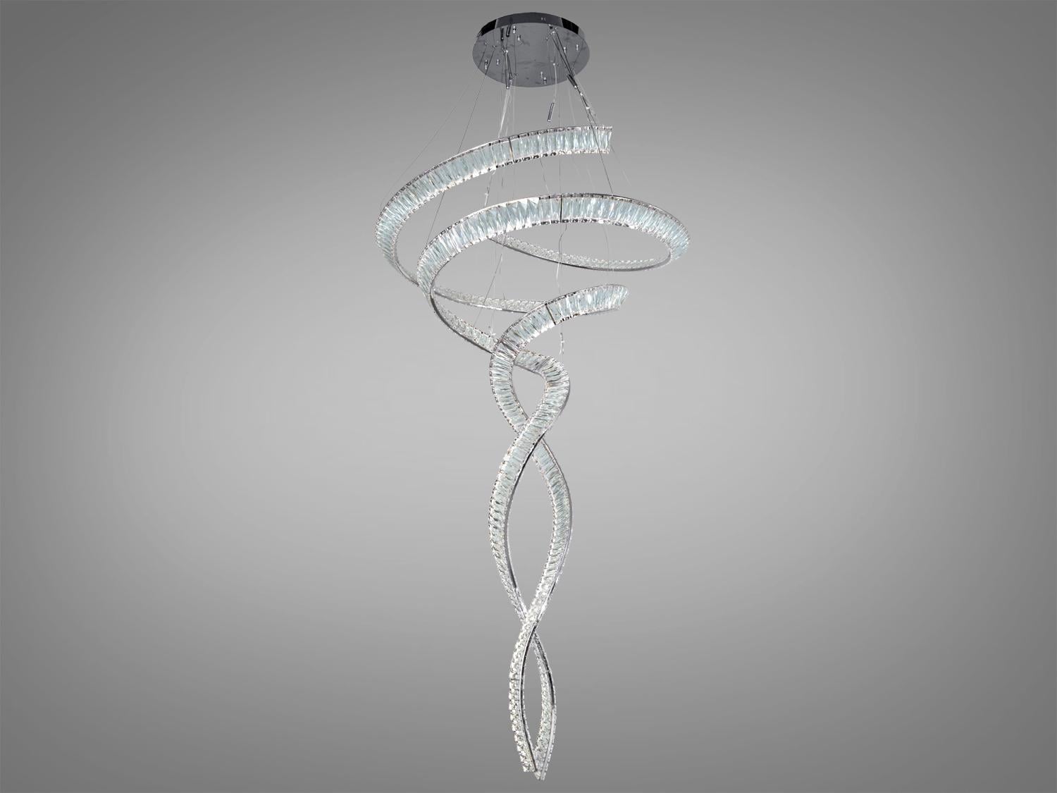 Люстра подвесная Diasha спираль LED 285 Вт Хром (MRY800x1800CH)