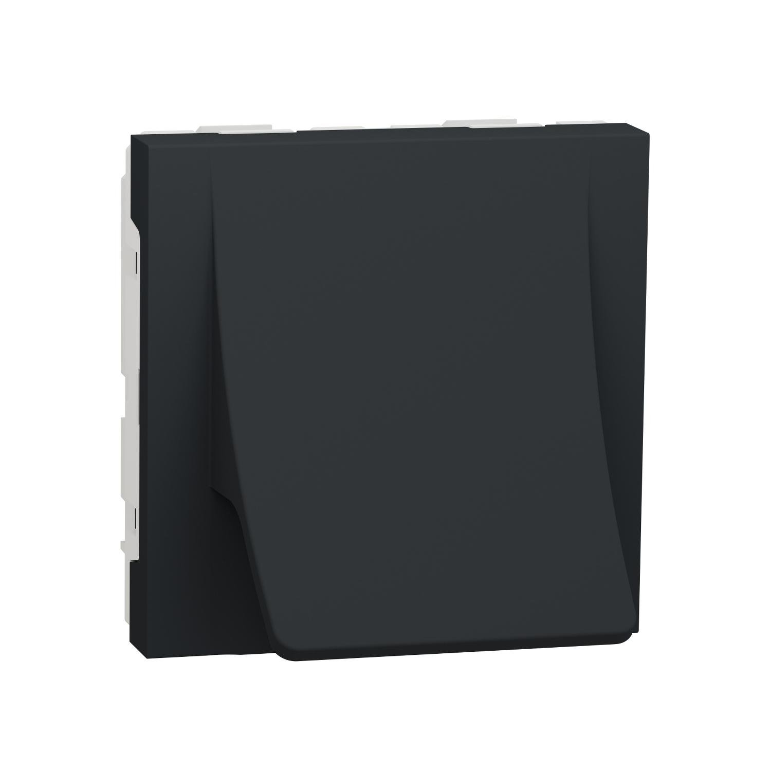 Розетка кабельная Schneider Electric Unica New 2 модуля Антрацитовый (NU386254)