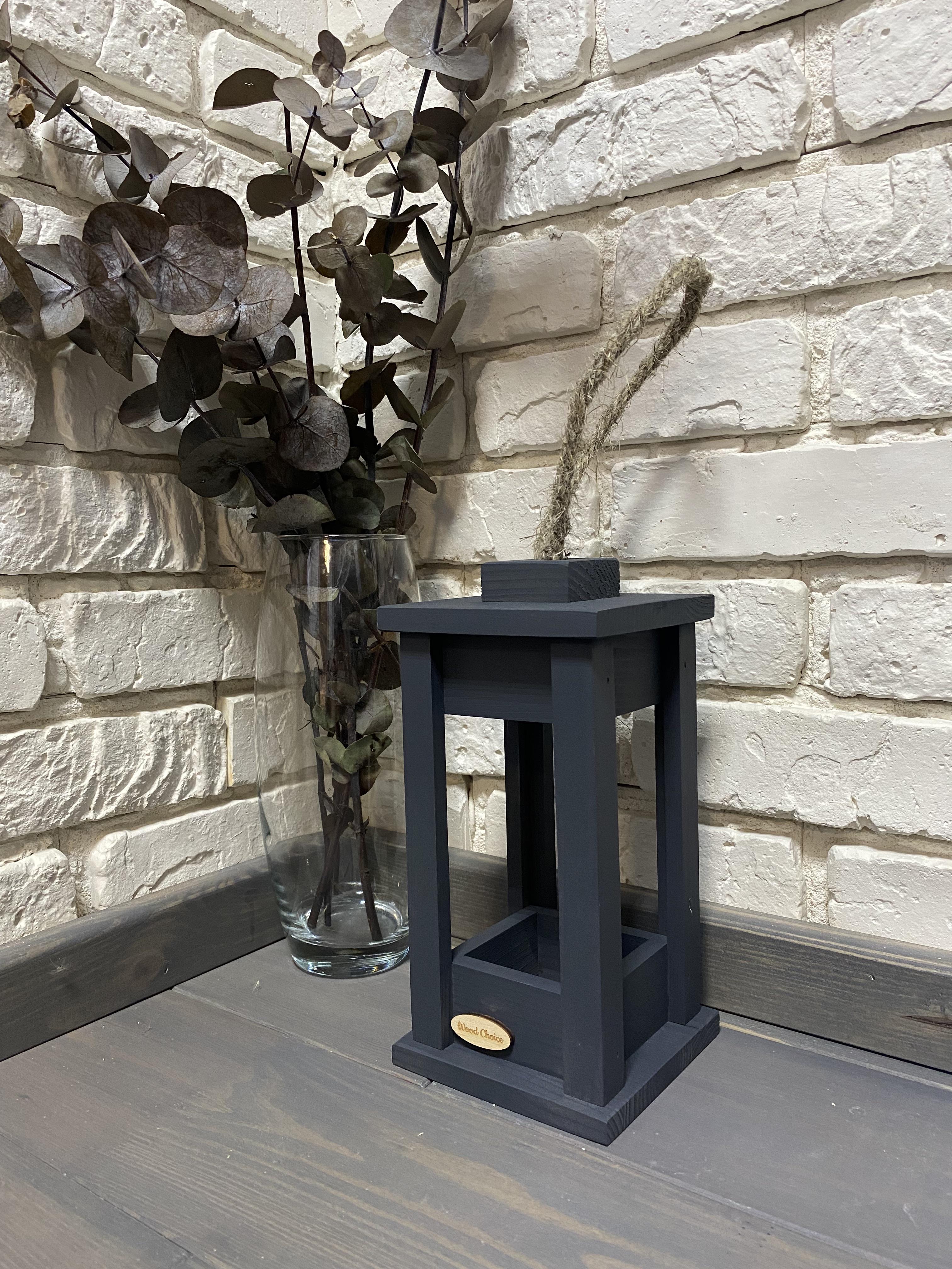 Свічник дерев'яний Wood Choice Ліхтар 12х12х25 Сірий - фото 1 Свічник дерев'яний Wood Choice Ліхтар 12х12х25 Сірий - фото 1